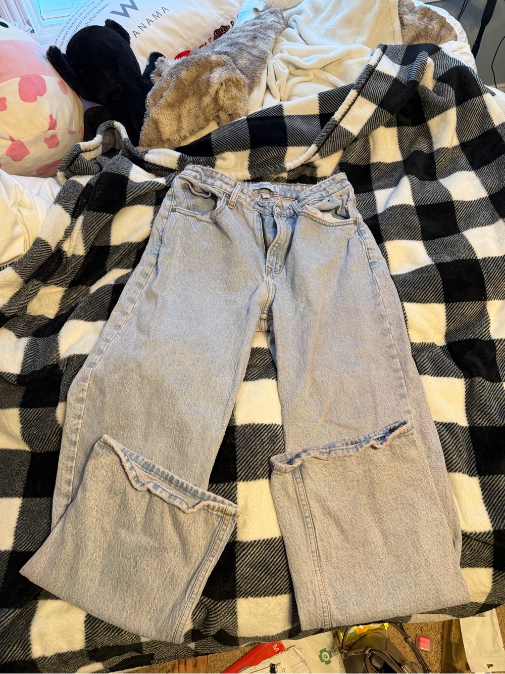 Abercrombie & Fitch Light Blue Wide-Leg Jeans